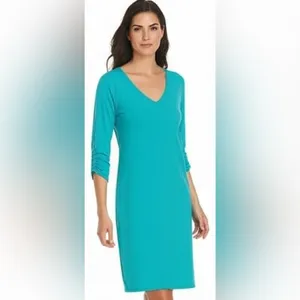 Judyp Dress XL Teal V-Neck 3/4 Sleeve thumbnail 8