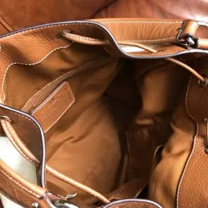 Coach Chalk & Saddle Mickie Leather Drawstring Bag thumbnail 6