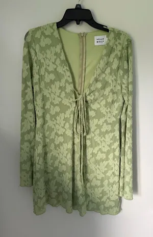Hello Molly Green Sleeve Long Mini Dress thumbnail 2