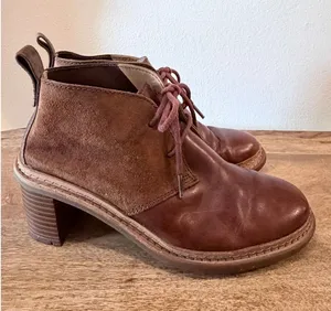 Clarks Trace Glow Brown Leather Suede Lace Up Ankle Boots 6‎ Fall Autumn thumbnail 1