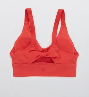 Aerie offline twist back padded red sports bra thumbnail 2