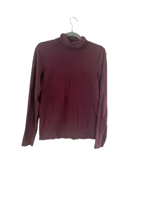 Women's J.Crew Long Sleeve Turtleneck Tee Burgundy Size M thumbnail 2