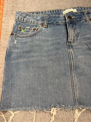 Aeropostale y2k vintage Denim Frayed Hem Mini Skirt blue jean 5/6 thumbnail 2