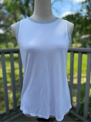 Banana Republic White Tank with Gray Trim thumbnail 4
