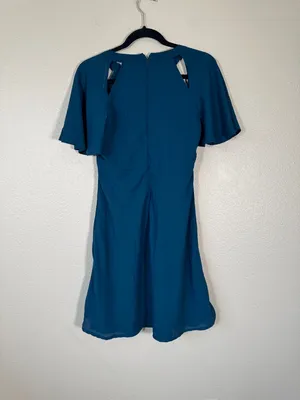 Tokyo Talkies Blue Mini Dress Womens S Anthropologie Cut Outs Retro Fit Flare thumbnail 3