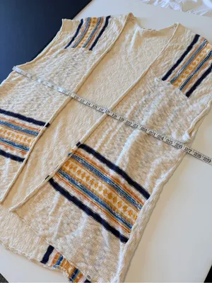 Ripcurl slub cotton striped poncho cardigan, open front, One size thumbnail 3