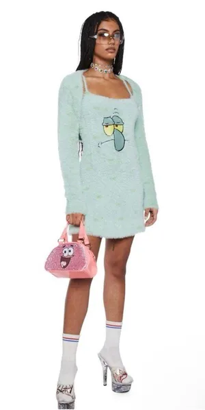 Dollskill x Spongebob Squidward Soak Up My Love Dress and Shrug Dress size M thumbnail 2