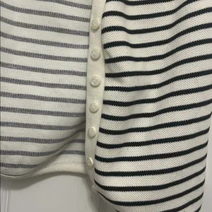 Elegant Striped Black and White Women's vest with buttons thumbnail 5