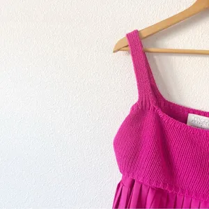 Anthropologie x Mare Mare Pleated Two Piece Resortwear Maxi Dress in Hot Pink thumbnail 5