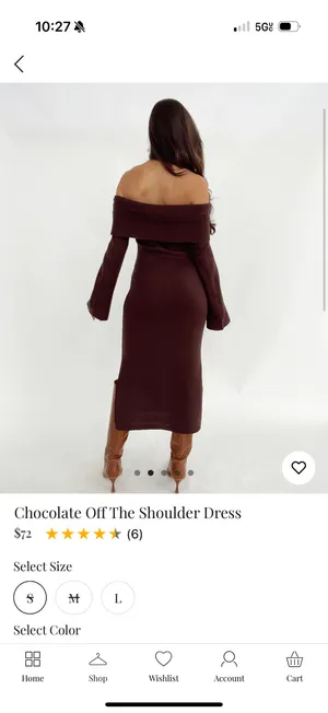 Lane201 Chocolate Off The Shoulder Dress thumbnail 2
