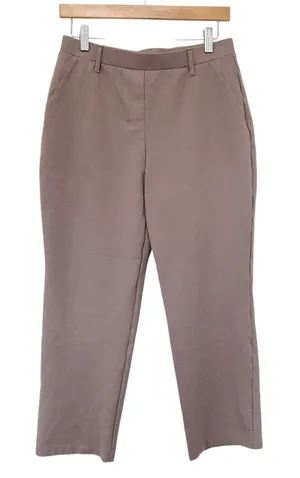 Quince Tan Ultra Stretch Ponte Straight Leg Pants Sz M thumbnail 1