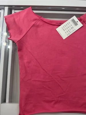 Brandy Melville Hot Pink Off The Shoulders Short Sleeve Top Raw (Ready To Ship) thumbnail 4