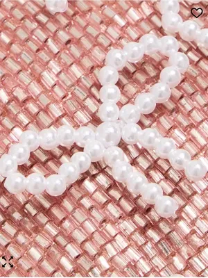 On 34th Hand Beaded Round Pink with White Bows Coin Purse thumbnail 2