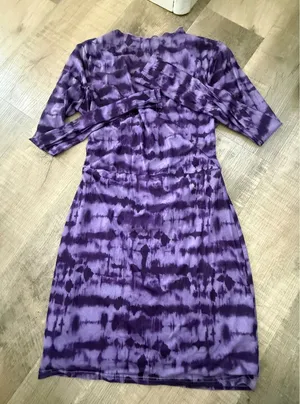 VICI Purple‎ Tie-Dye Open Back Long Sleeve Dress - Size Medium thumbnail 1