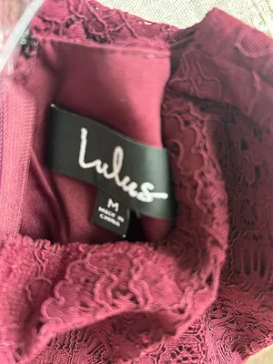 New Lulus Take Me to Brunch Burgundy Lace Shift Dress Size Medium/XL MSRP $49 thumbnail 9