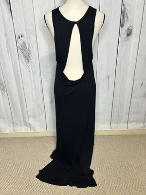 PPLA Womens Black Plunging Open Back Knit Tank Dress Sleeveless Size M thumbnail 6