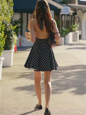 ZARA Black Polka Dot Halter Mini Dress - Women's Summer Dress thumbnail 13