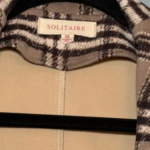 SOLITAIRE Plaid‎ Women's Jacket with Belt thumbnail 2