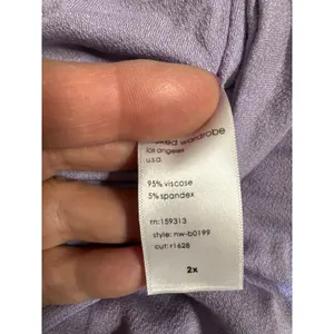 Naked Wardrobe Women's 2X Got The Scoop Bodysuit Purple Thin Strap Thong NWT thumbnail 7