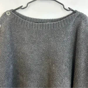 Barefoot Dreams CozyChic Coastline Grey Pullover Poncho One Size thumbnail 5