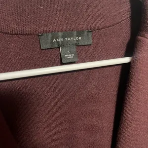 Ann Taylor Deep Burgundy Knit Jacket thumbnail 2
