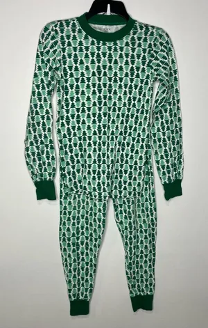 Carters Christmas tree‎ pajama set long sleeve pants women's size XS green white thumbnail 1