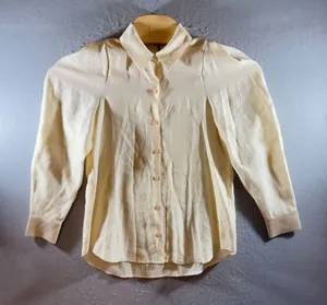 1353 | NWT Zara‎ Lyocell Blend Button Down Blouse Cream Womens XS thumbnail 1