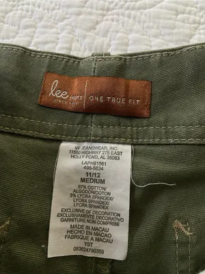 Lee One True Fit Olive Green Wide-Leg Capris Mid Rise Size Medium 11/12 thumbnail 3