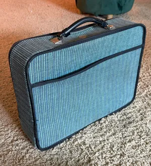 Vintage suitcase mod blue design thumbnail 1