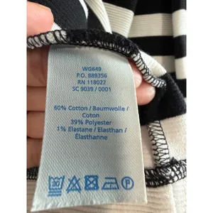 Boden Striped Skirt Woman's Black White Cotton Preppy Minimalist Pockets Size 12 thumbnail 12