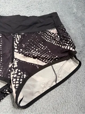 Lululemon speed up Black Patterned Running Shorts 6 thumbnail 3