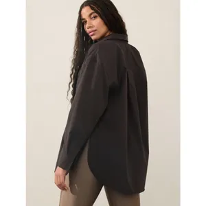 Athleta L Midday Relaxed Shirt Truffle Brown Large Regular thumbnail 5