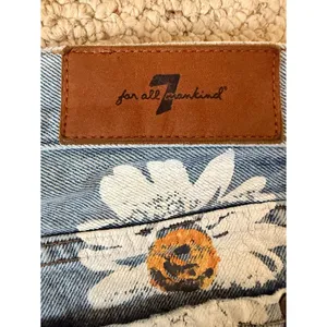 7 For‎ All Mankind Destroy & Daisies Frayed Cutoff Denim Shorts Sz 28 Boho Y2K thumbnail 9