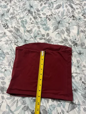 John Galt Brandy Melville Women’s Burgundy Tube Top Size XS or Small thumbnail 7
