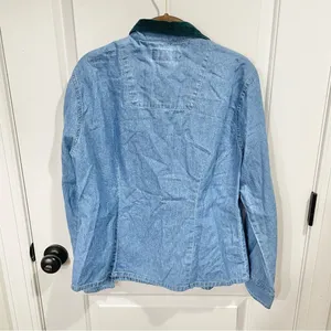 Vintage Denim BILLBLASS JEANS embroidered Teddy Christmas button down LG thumbnail 3