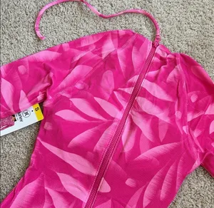 Hurley Pink Long Sleeve Swimsuit. S thumbnail 12