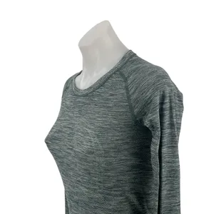 Lululemon Women Gray Heather Long Sleeve Yoga Workout Athletic T Shirt Tee Top 4 thumbnail 2