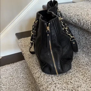 EUC Kate Spade Black Leather Expandable Shoulder Bag thumbnail 3