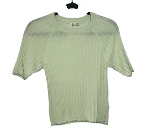 Free People Friday Morning light green Sugared Mint ribbed knit‎ XS Lightweight thumbnail 1