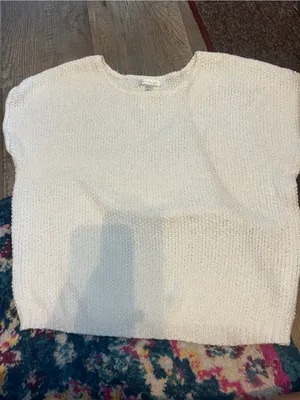Moon & Madison Cream Short-Sleeve Knit Sweater thumbnail 5