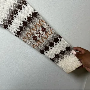 Red Camel VTG 80s Women Novelty Sweater Cardigan Large‎ Tan Camel Prairie Cottage Folk thumbnail 2