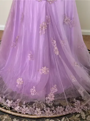 Jovani Lavender Beaded Lace Mermaid Prom Dress | Size: 10 thumbnail 6