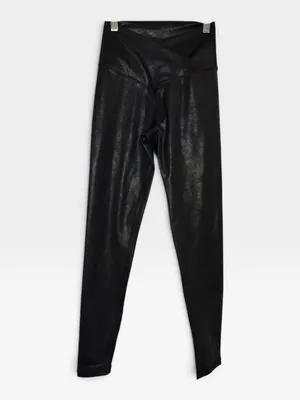 Offline by Aerie High-Waisted Crossover Waistband Black Metallic Leggings SMALL thumbnail 3