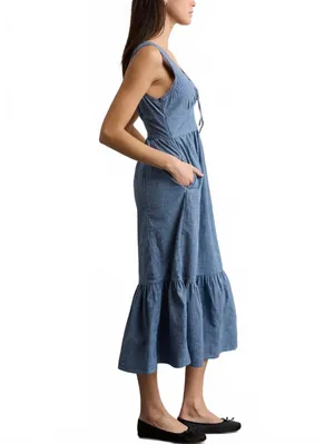 AE Tie-Front Midi Dress American Eagle NWT Medium Wash Small thumbnail 5