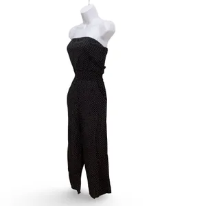 Full Tilt Black Polka Dot Strapless Jumpsuit thumbnail 5