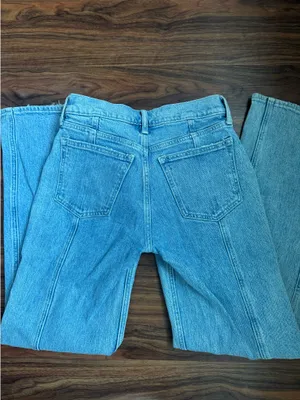 Abercrombie & Fitch blue denim cargo jeans Size 25" #denim #highwaisted Barely warn Thick soft material thumbnail 2