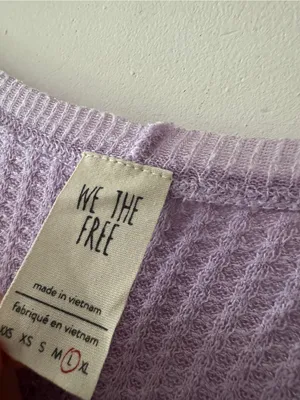 Free People We the‎ Free Lilac Purple Waffle Knit Thermal Catalina Oversized Top thumbnail 6