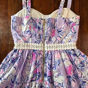Lilly Pulitzer Purple Floral Elephant Print Cotton Fit Flare Dress 00 Sweetheart thumbnail 13