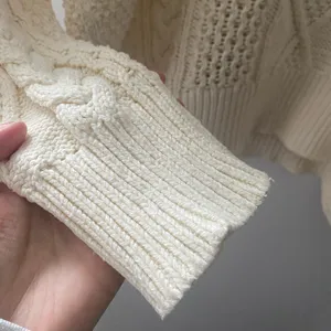 Madewell Oversized Cable Knit Sweater L Cream Ivory Fisherman Preppy Cotton thumbnail 9