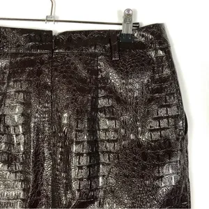 Rachel Comey X Target Dark Brown Faux Leather Snake‎ Knee Length Pencil Skirt 2 thumbnail 6